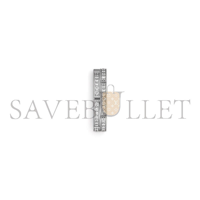 Ca*t1er maillon panthÈre wedding band, double row, half-paved b4098900